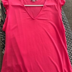 Calvin Klein Hot Pink V-Neck Women's Top